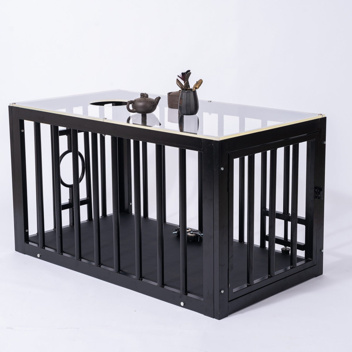Image of BDSM iron cage dog cage coffee table dog cage tuning classroom props captive sex toys bondage femdom cage - Coffee